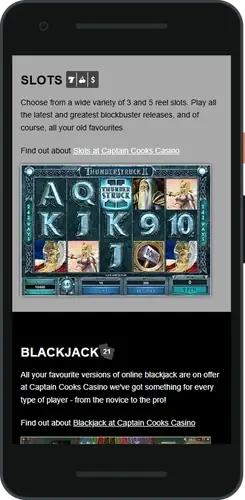 CaptainCooks Casino register